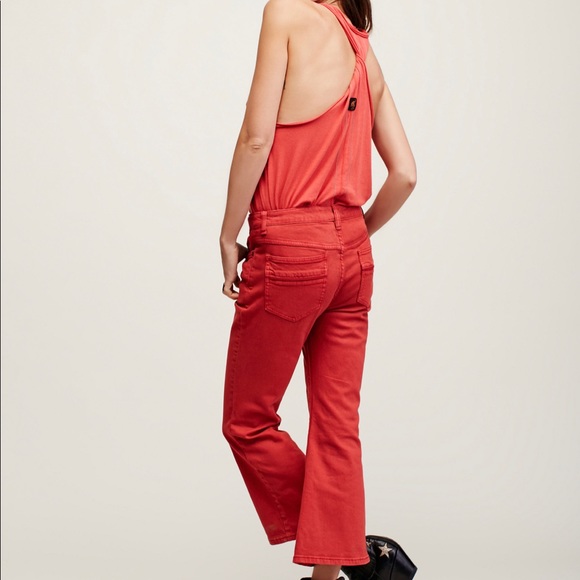 Red Free People Crop Flare Jeans - Picture 4 of 4